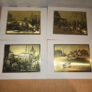 Lionel Barrymore 4 Vintage Chromatic Foil Print Approximately 8" x 6" Etched